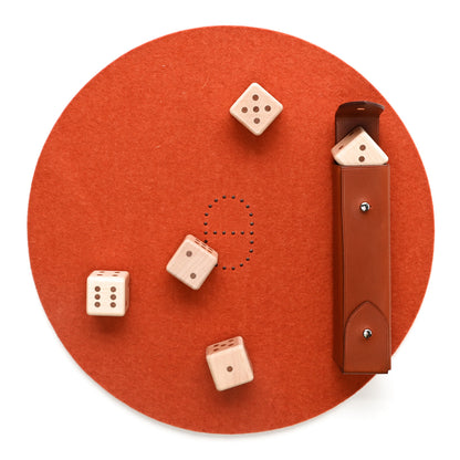 Hermes Maple Wool Felt Bridle Calfskin Declick Dice Game Brique 1 of 6