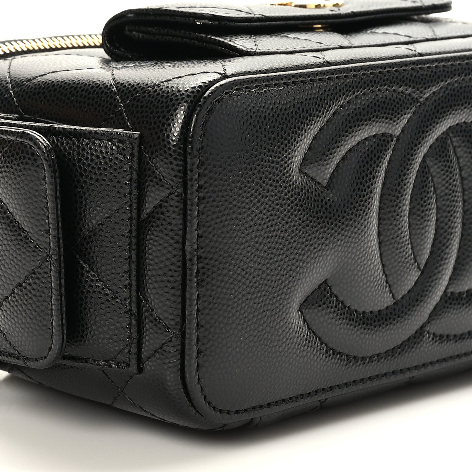 Chanel Caviar Quilted Polly Pocket East West Top Vanity With Chain Black 9 of 11