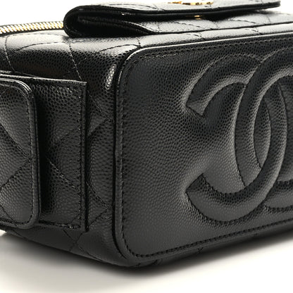 Chanel Caviar Quilted Polly Pocket East West Top Vanity With Chain Black 9 of 11