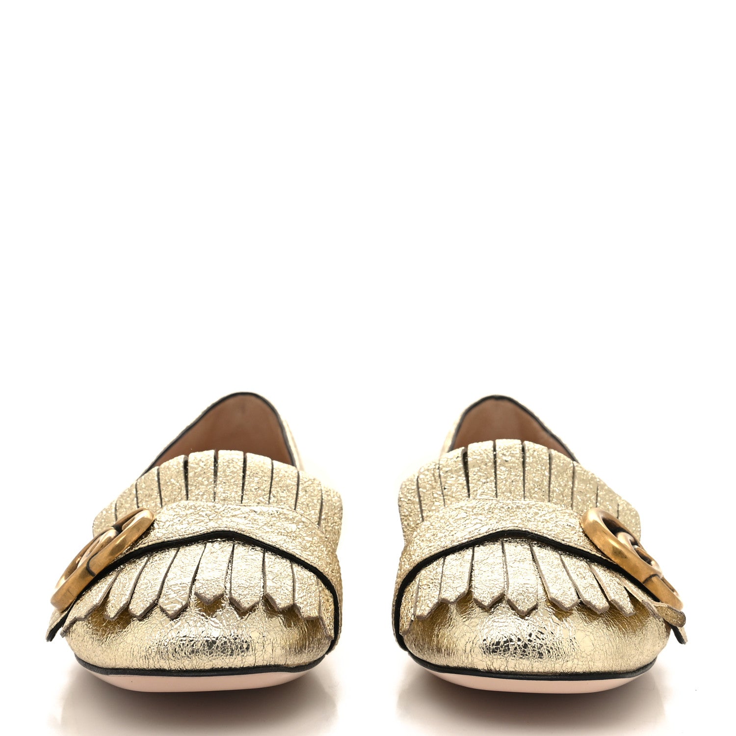 Gucci Galassia GG Marmont Fringe Flats 36 Platino 2 of 8