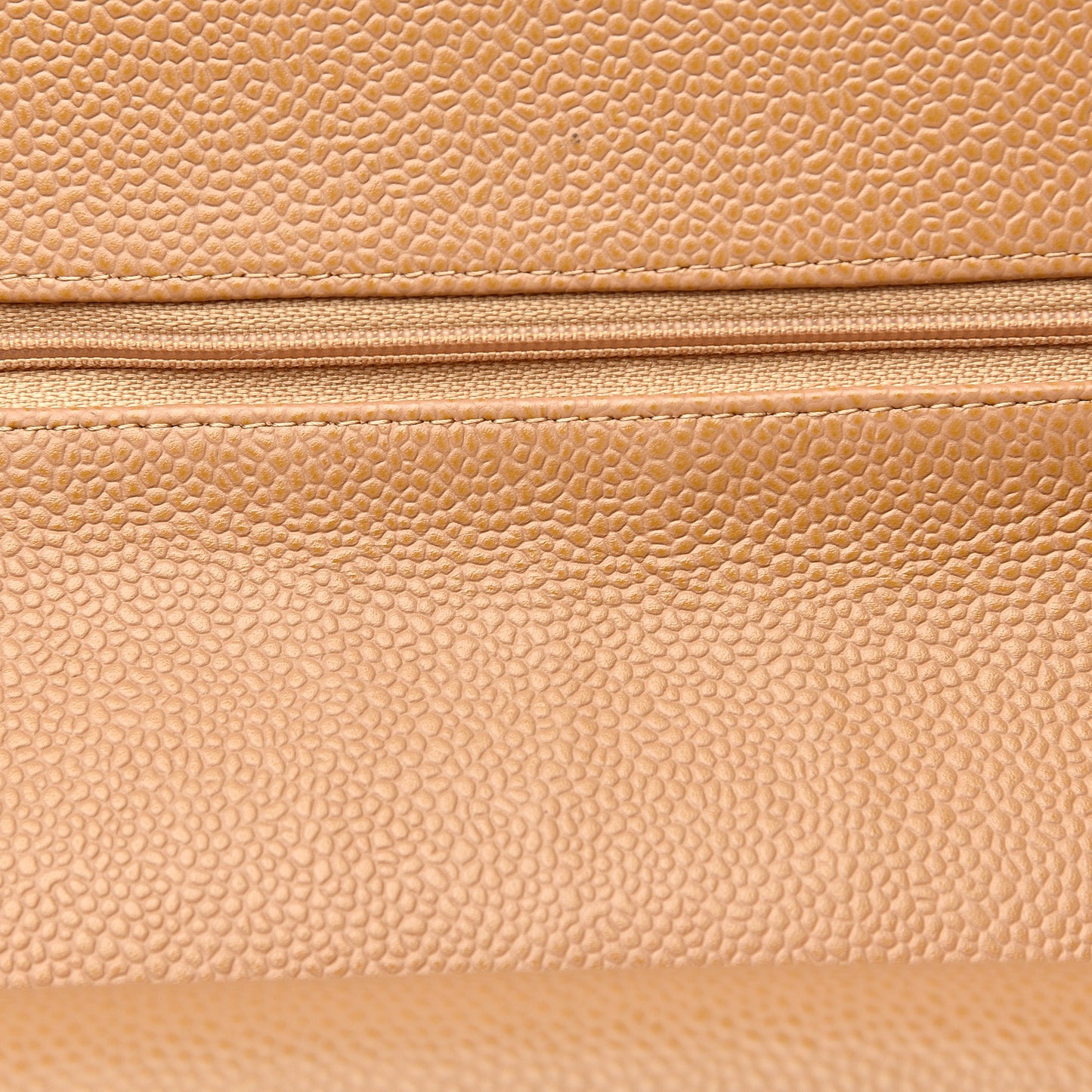 Caviar Quilted Medium Double Flap Beige
