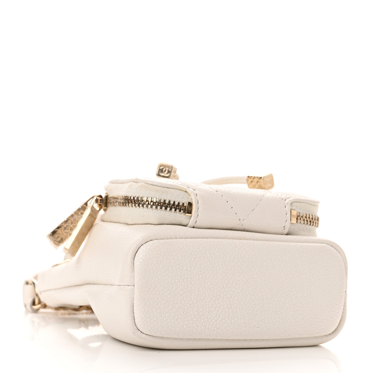 Chanel Caviar Quilted Mini CC Pocket Bucket Bag White 4 of 11