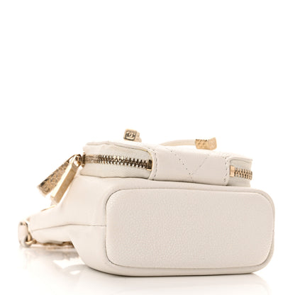 Chanel Caviar Quilted Mini CC Pocket Bucket Bag White 4 of 11