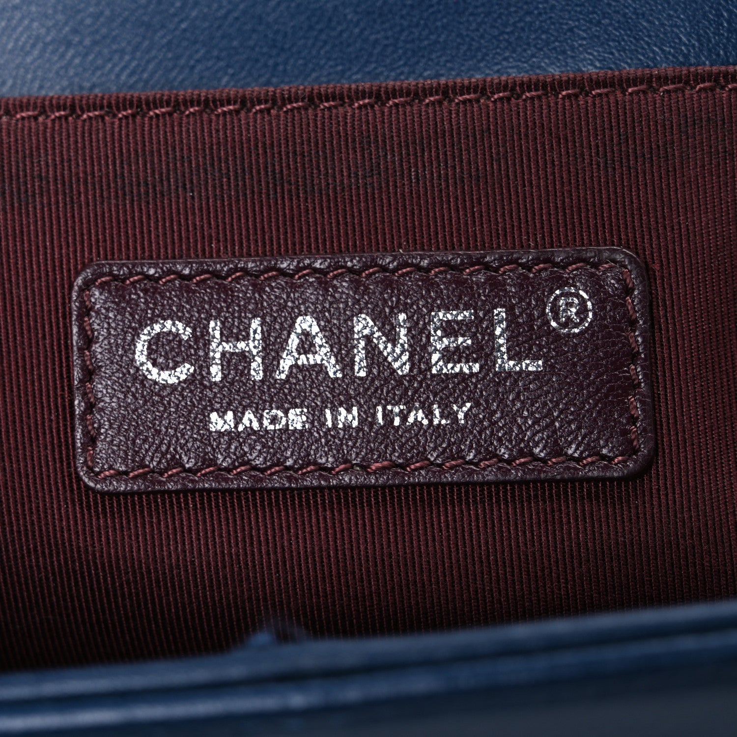 Chanel Calfskin Chevron Quilted Medium Boy Flap Dark Navy Blue 6 of 10