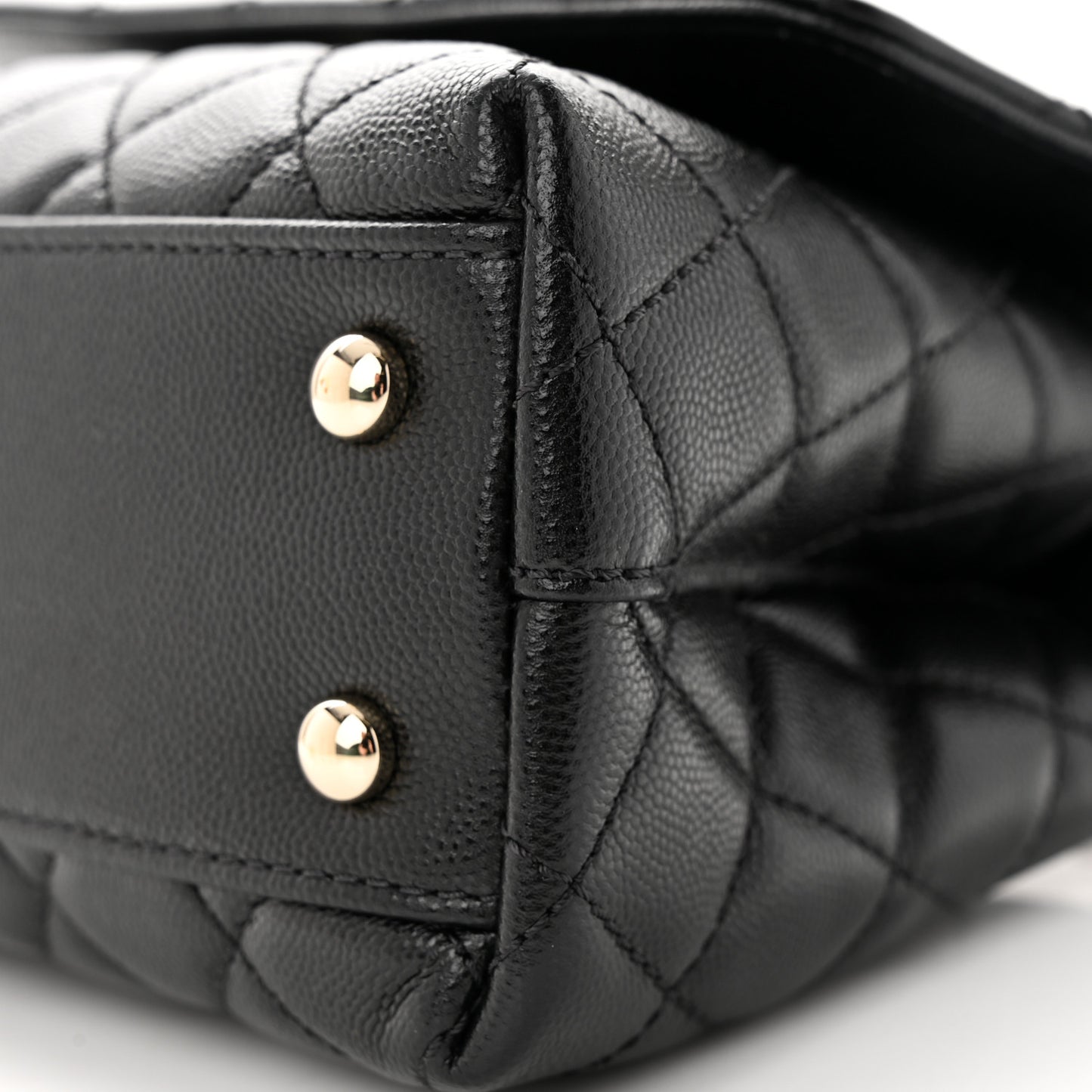 Caviar Quilted Mini Coco Handle Flap Black