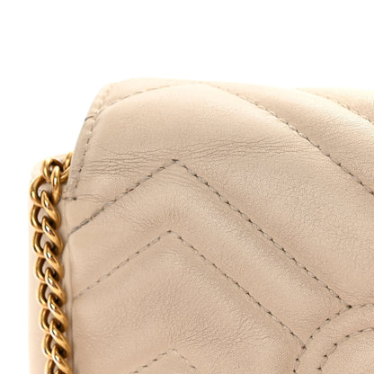 Gucci Calfskin Matelasse Super Mini GG Marmont Shoulder Bag White 14 of 16