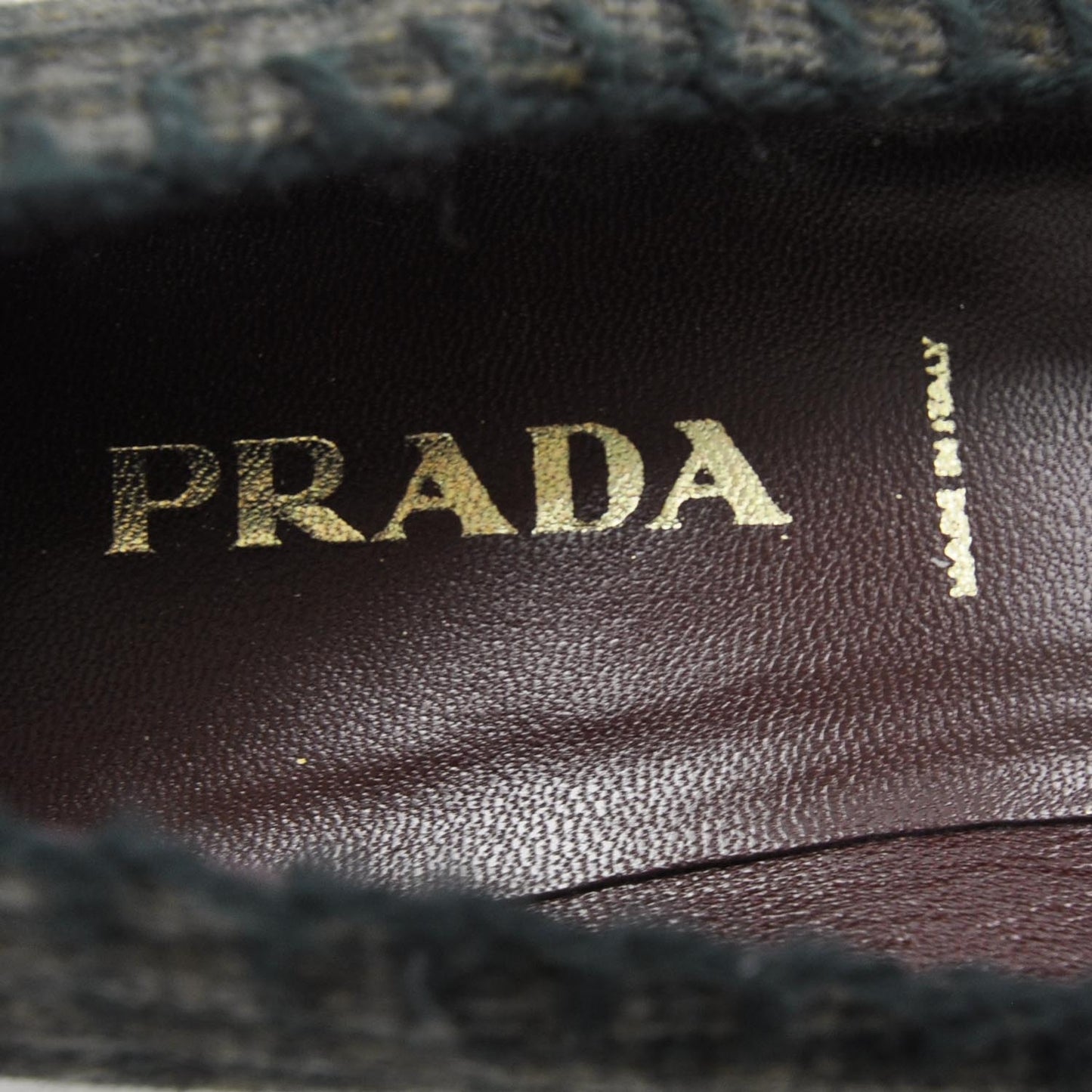 Wool Calfskin Crocodile Embossed Plaid Kitten Heels 38.5