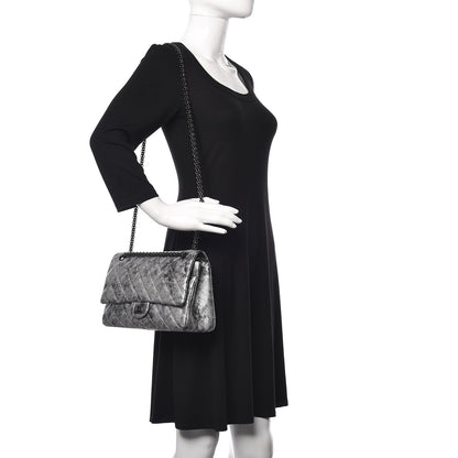 Chanel Metallic Caviar Quilted 2.55 Reissue 226 Flap Silver Black 3 of 11