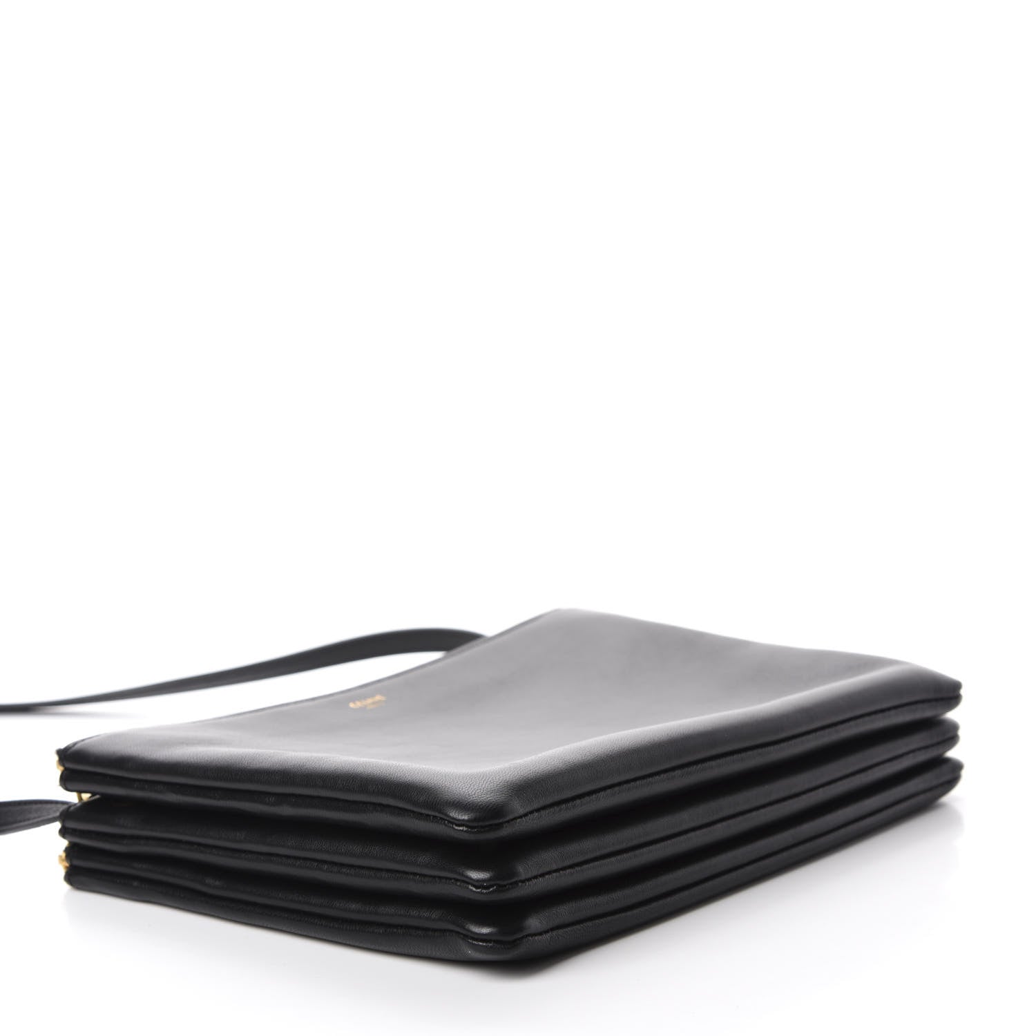Celine Lambskin Large Trio Crossbody Bag Black 4 of 9