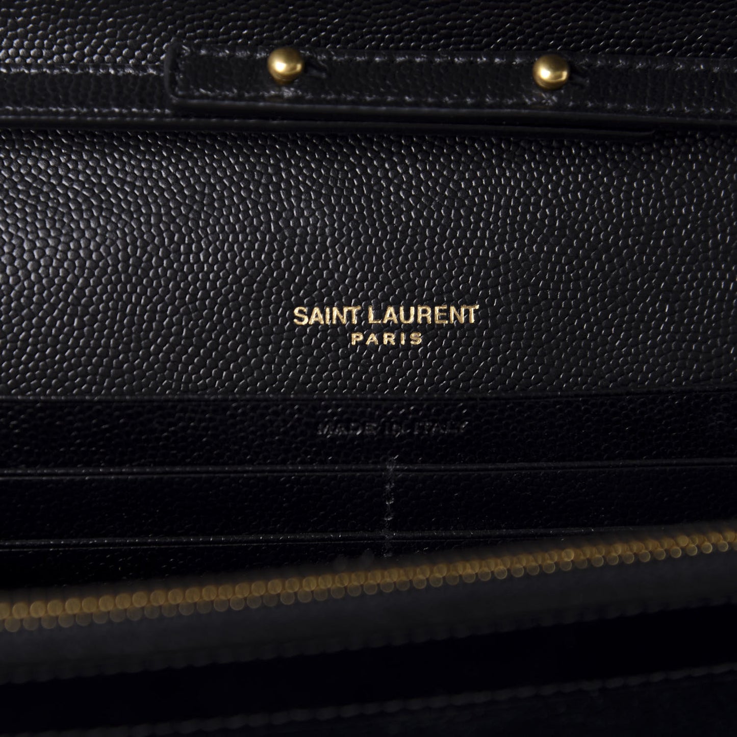 Grain De Poudre Matelasse Chevron Monogram Chain Wallet Black