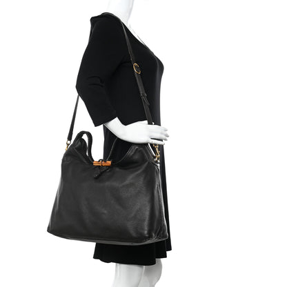 Gucci Deerskin Large Hip Bamboo Hobo Dark Cocoa 2 of 28
