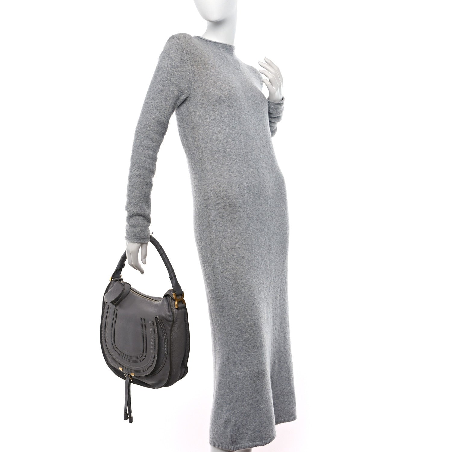 Chloe Calfskin Medium Marcie Satchel Cashmere Grey 2 of 14