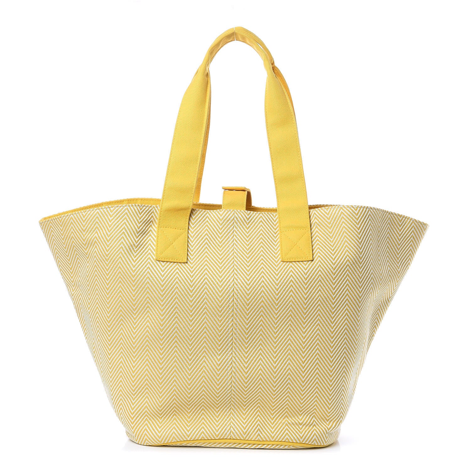 Hermes Canvas Panier De Plage Tote Yellow 1 of 13