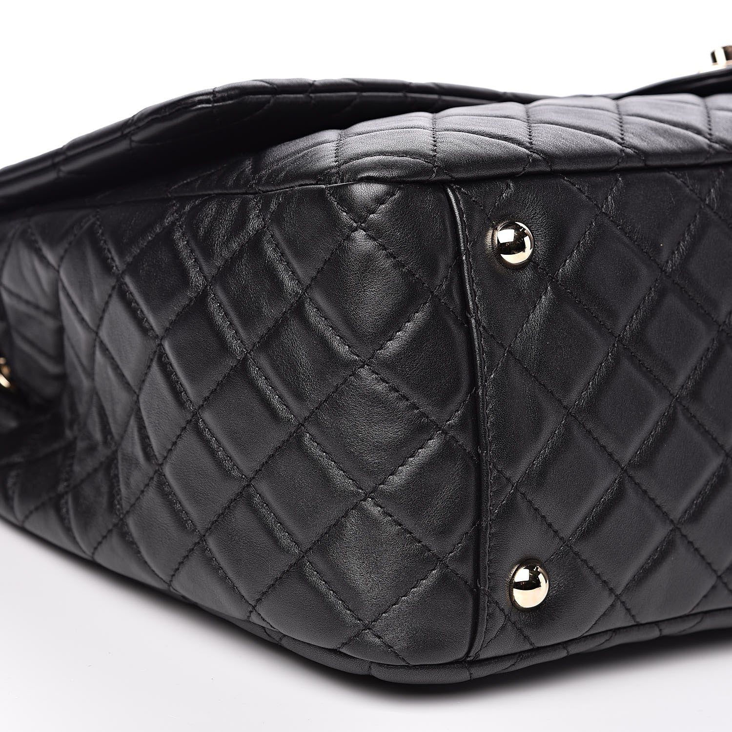 Chanel Metallized Calfskin Quilted XXL Travel Flap Bag Black 8 of 11