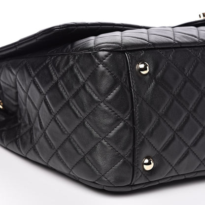 Chanel Metallized Calfskin Quilted XXL Travel Flap Bag Black 8 of 11