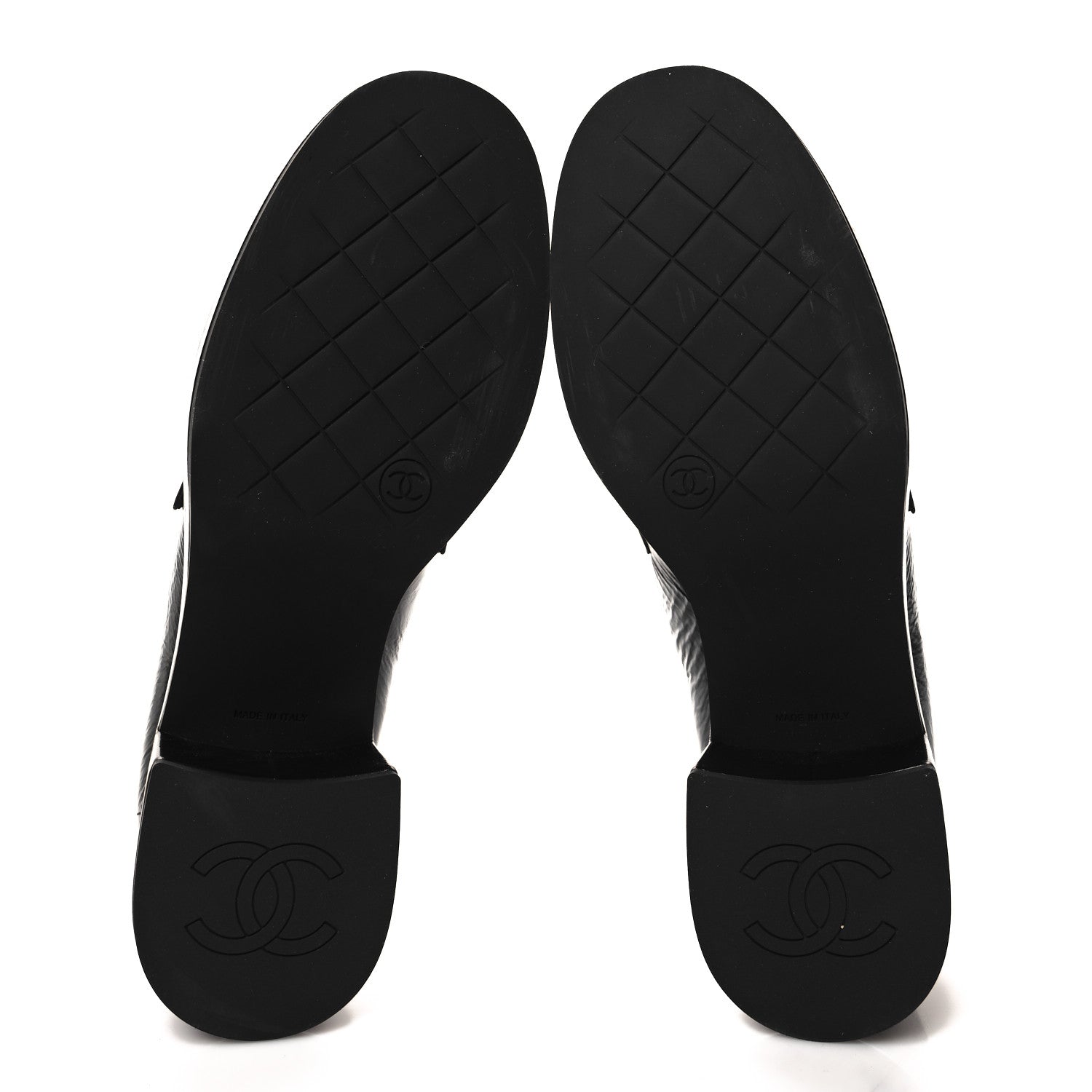 Chanel Shiny Calfskin Logo Loafers 39.5 Black 5 of 9