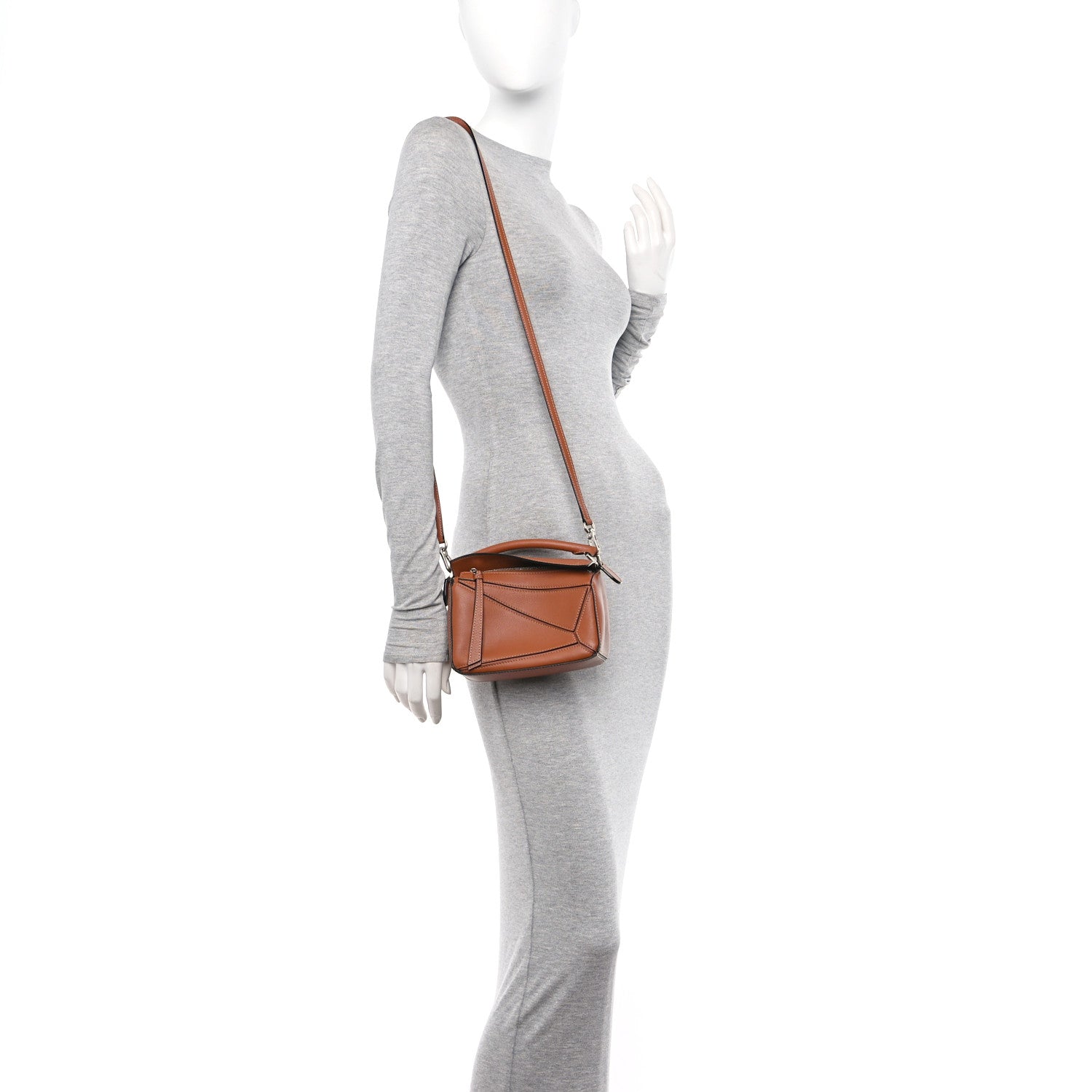 Loewe Calfskin Mini Puzzle Bag Tan 2 of 11