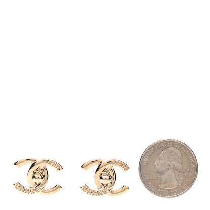 Chanel Metal Logo CC Turnlock Earrings Gold 2 of 5