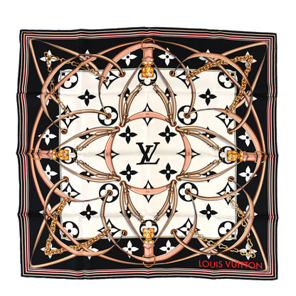 Louis Vuitton Silk Monogram Ultimate Square 90 Scarf Black 1 of 3
