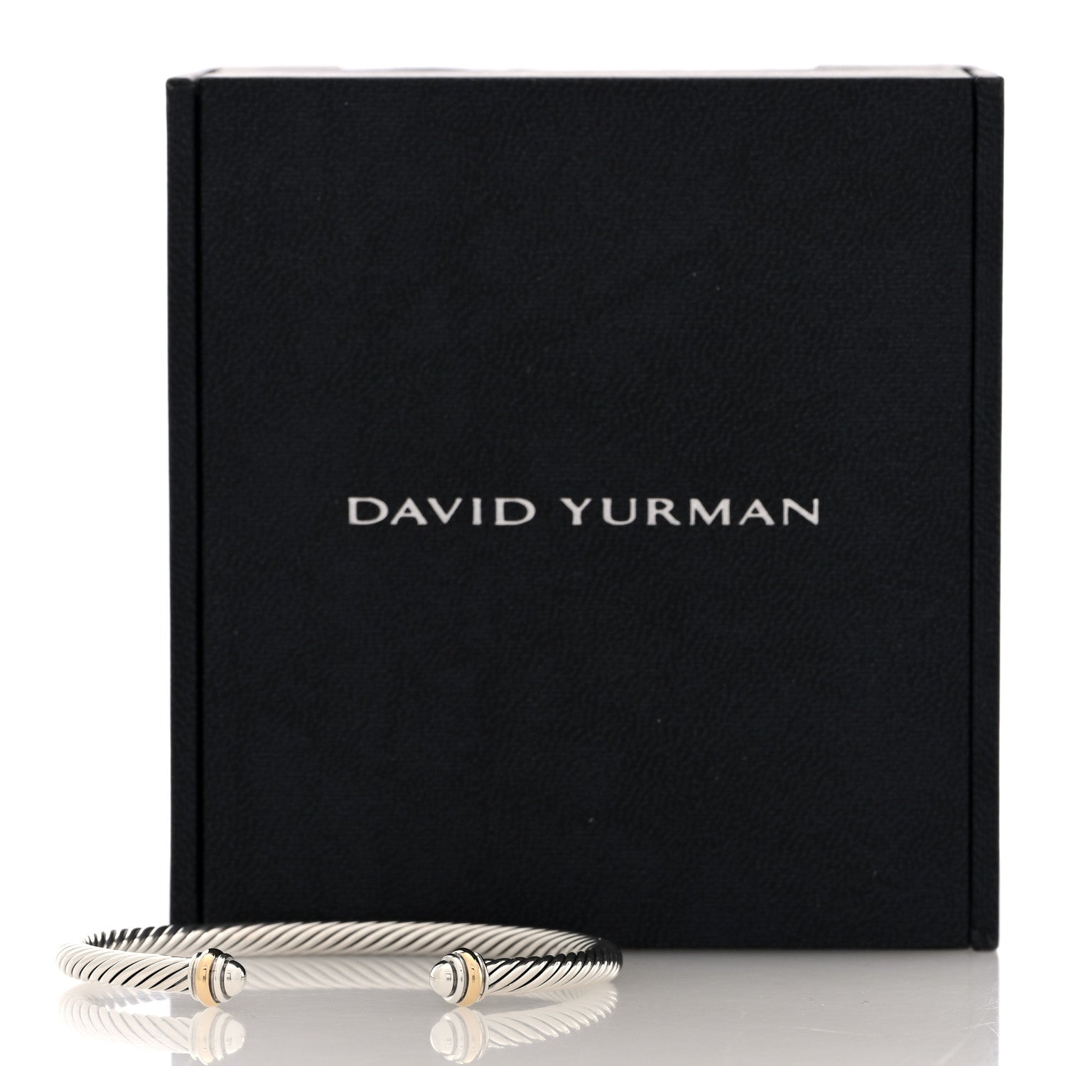 David Yurman Sterling Silver 14K Yellow Gold 5mm Cable Classics Dome Bracelet 4 of 4