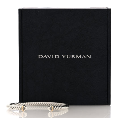 David Yurman Sterling Silver 14K Yellow Gold 5mm Cable Classics Dome Bracelet 4 of 4