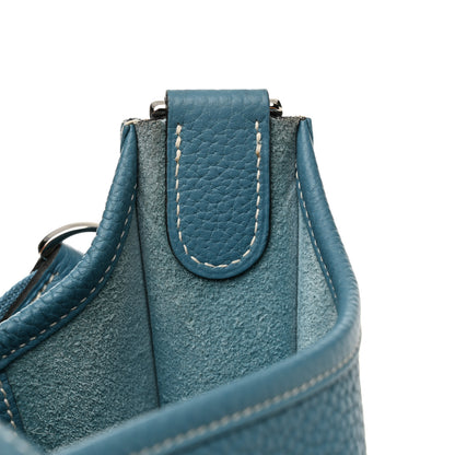 Hermes Taurillon Clemence Evelyne PM Blue Jean 14 of 15