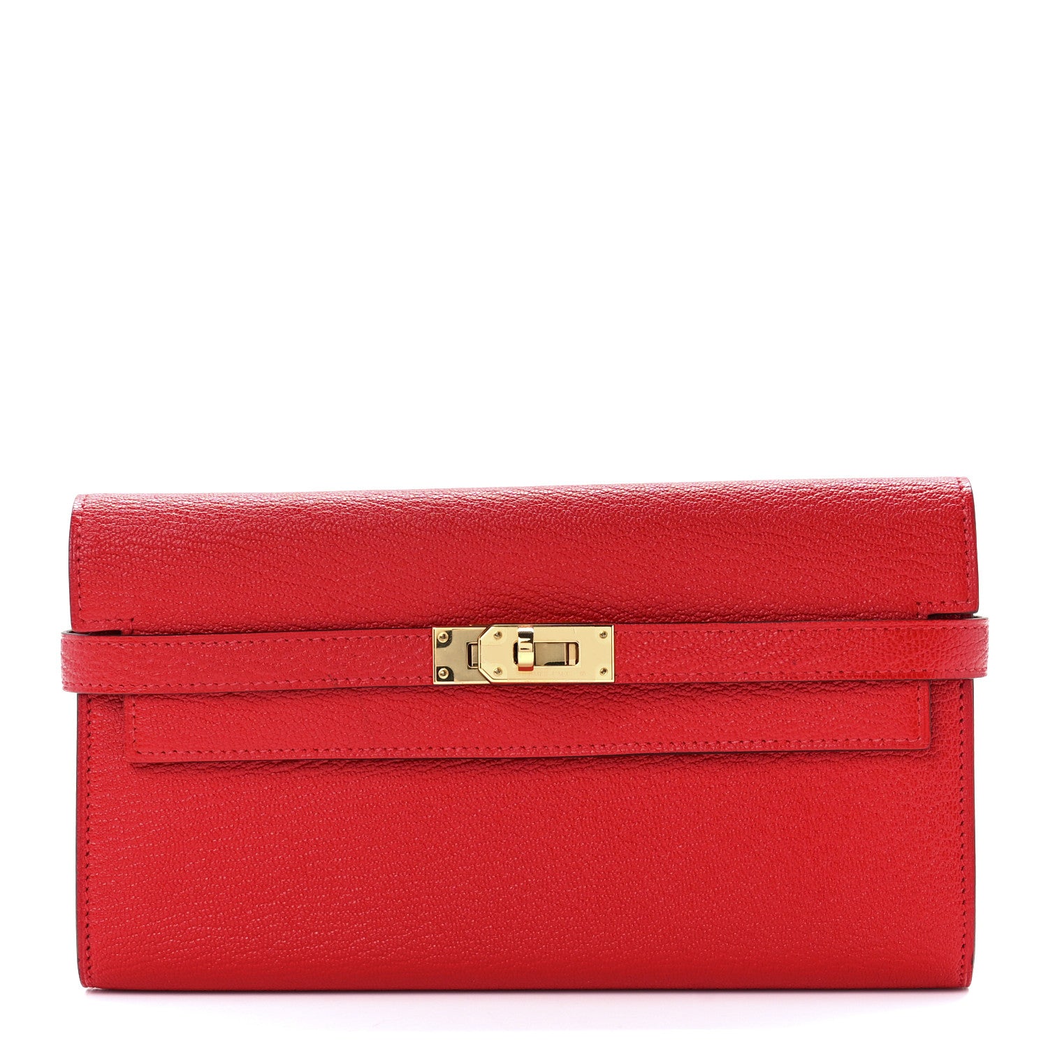 Hermes Chevre Mysore Kelly Longue Wallet Rouge De Coeur 1 of 12