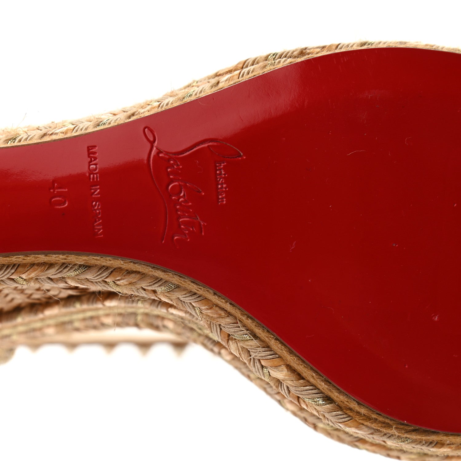 Christian Louboutin Nappa Madmonica 120 Wedge Sandals 40 Gold Silver 6 of 8