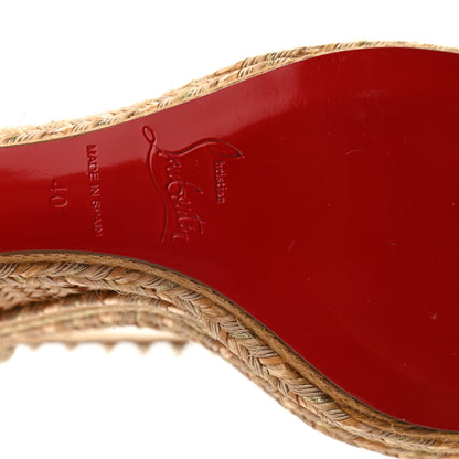 Christian Louboutin Nappa Madmonica 120 Wedge Sandals 40 Gold Silver 6 of 8