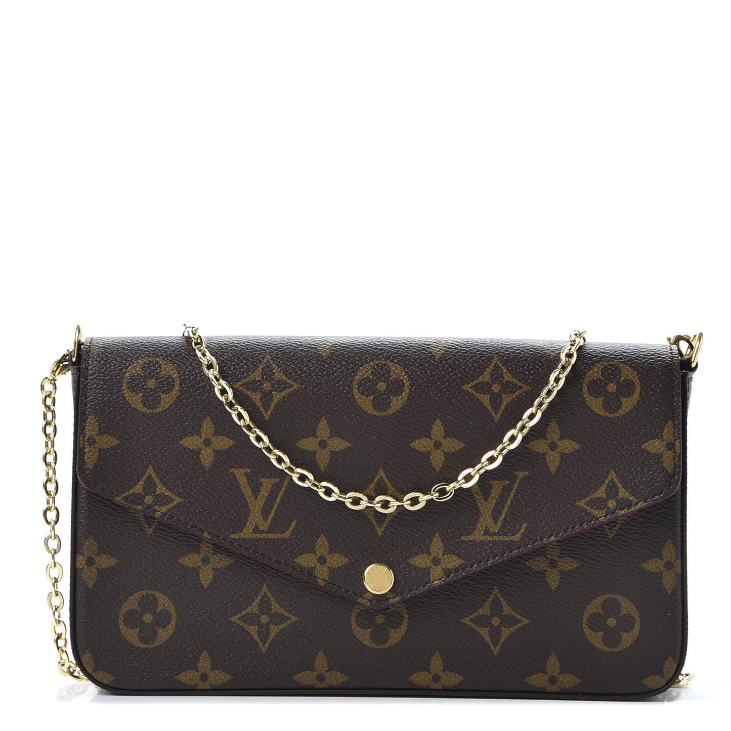 Monogram Pochette Felicie Chain Wallet Fuchsia