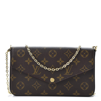 Louis Vuitton Monogram Pochette Felicie Chain Wallet Fuchsia 1 of 10