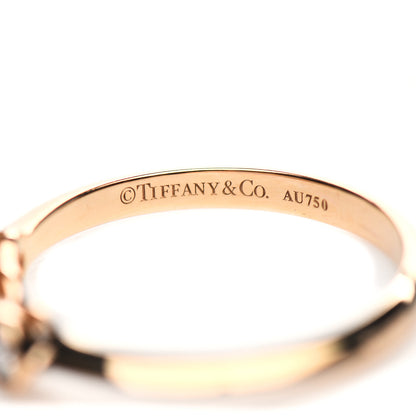 Tiffany 18K Rose Gold Diamond Three Stone Milgrain Ring 49 5 4 of 5