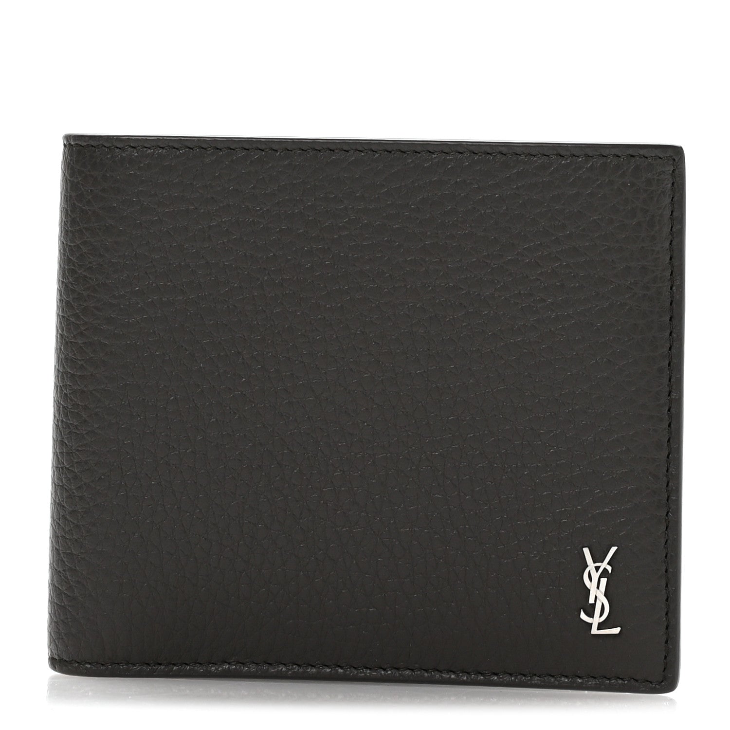 Saint Laurent Calfskin Cassandre Bi-Fold Wallet Grey 1 of 8
