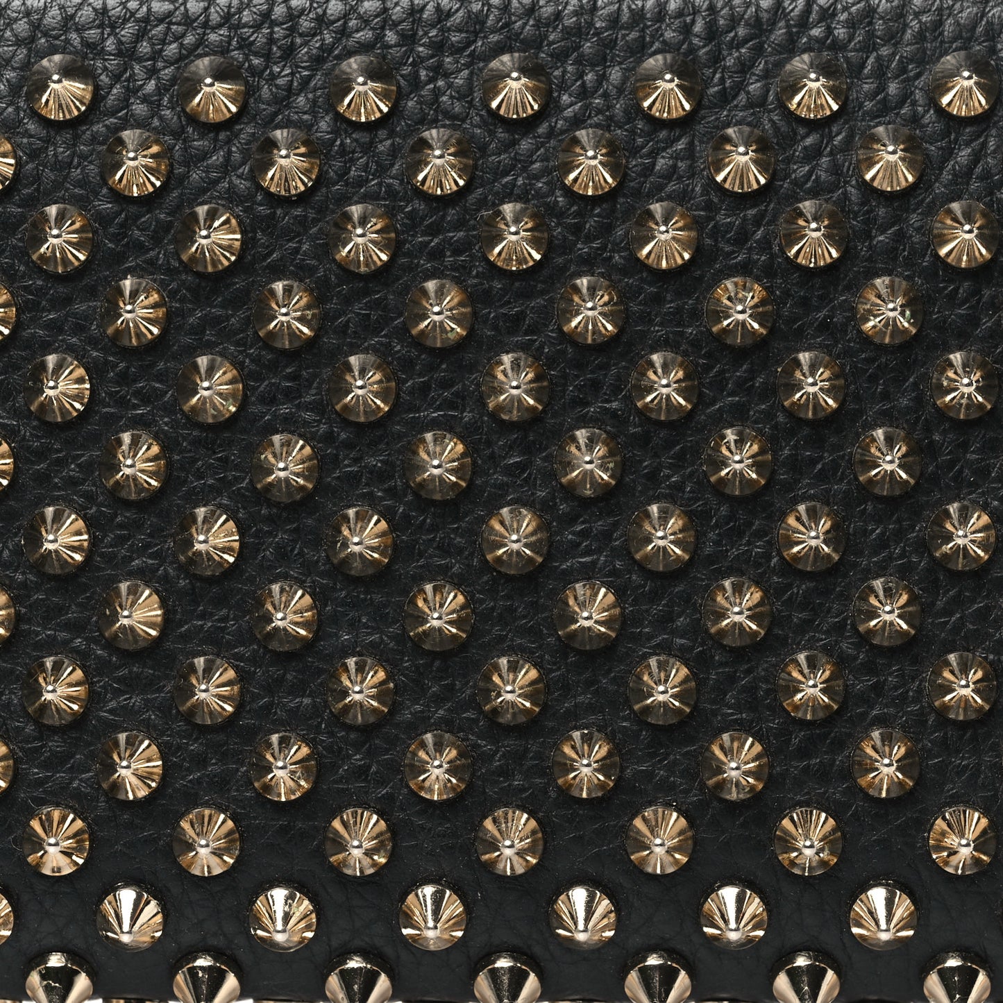 Calfskin Panettone Spiked Zip Around Wallet Black Gold