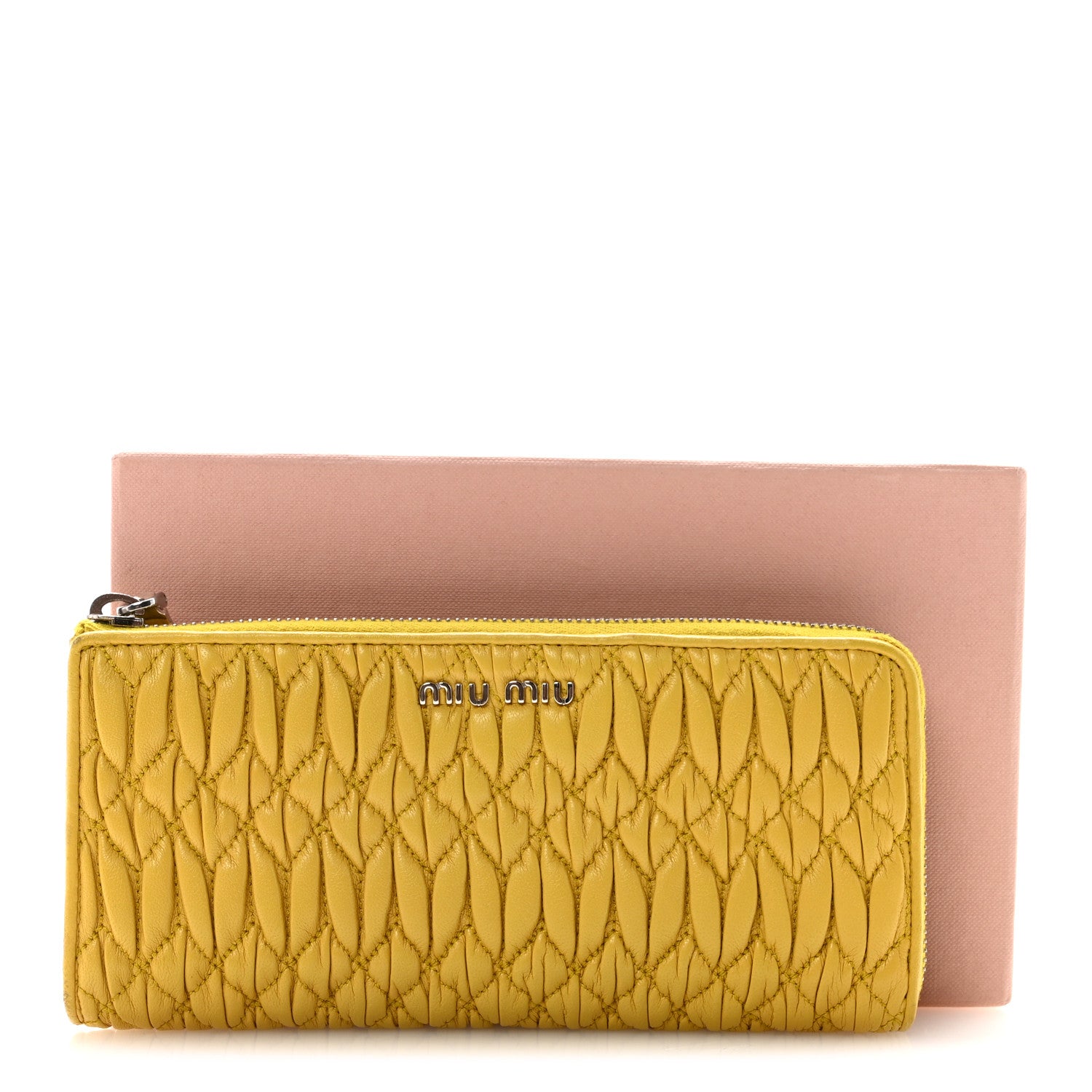 Miu Miu Matelasse Large Zip Around Wallet Ananas 1836911