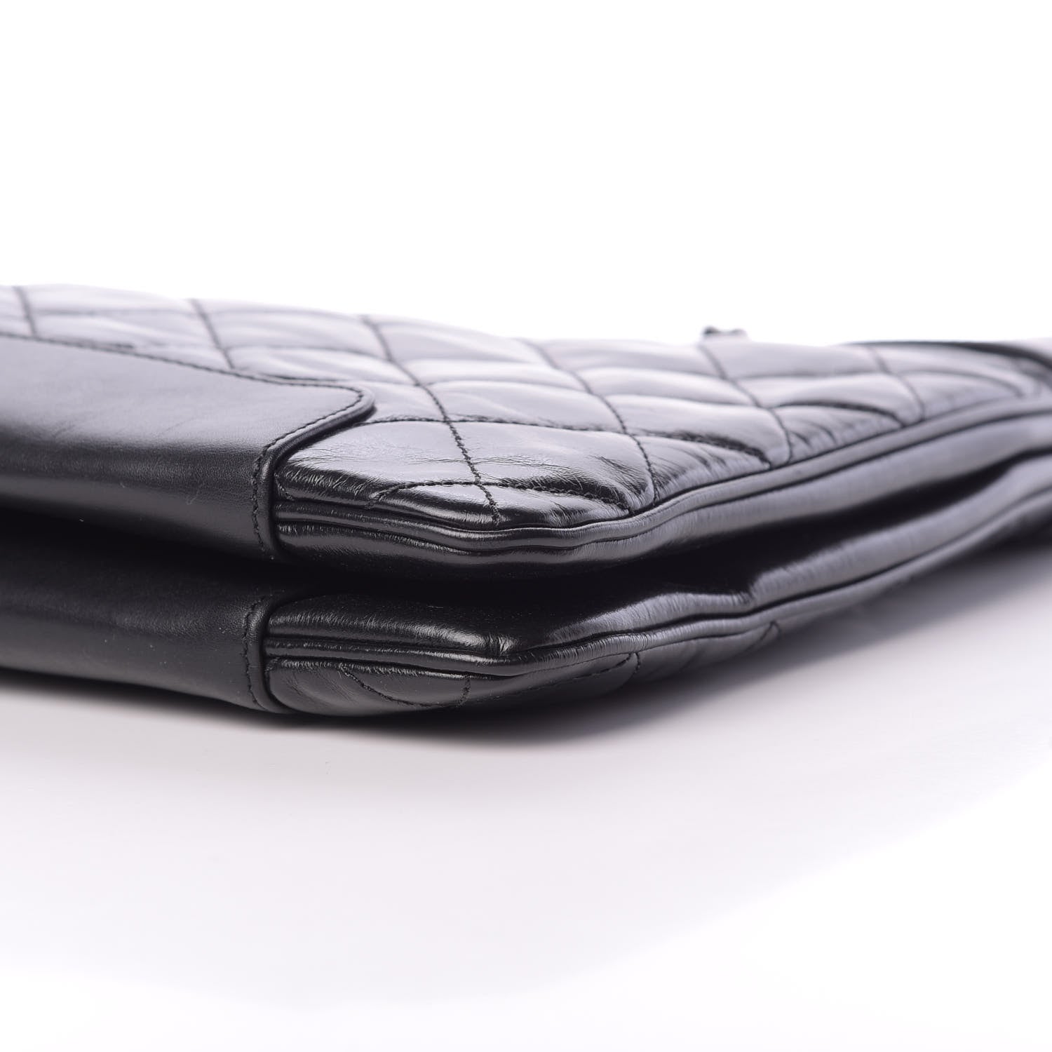 Chanel Glazed Calfskin Quilted Shopping Tote Black 10 of 12