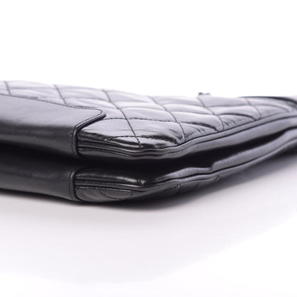 Chanel Glazed Calfskin Quilted Shopping Tote Black 10 of 12