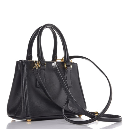 Prada Saffiano Lux Mini Galleria Double Zip Tote Black 3 of 11