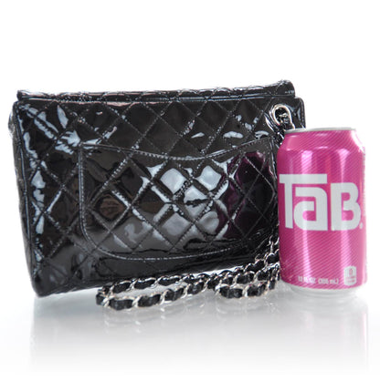 Chanel Patent Upside Down Flap Bag Black 3 of 9