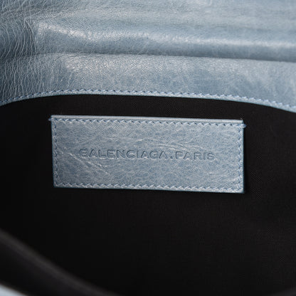 Balenciaga Agneau Giant 21 Silver Hardware Envelope Clutch Sky Silver Hardware 6 of 7
