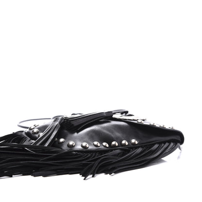 Saint Laurent Calfskin Fringe Small Studded Anita Crossbody Bag Black 7 of 9