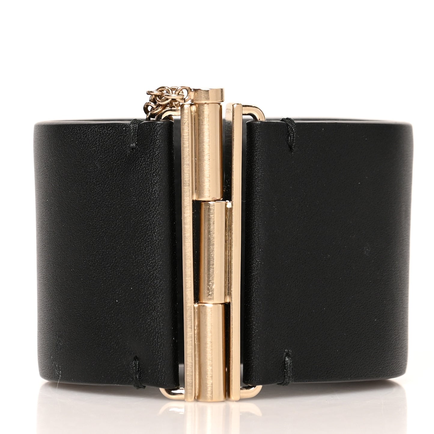 Calfskin CC Wide Cuff M Black Gold