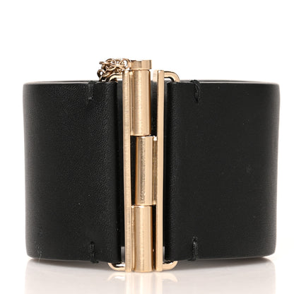 Chanel Calfskin CC Wide Cuff M Black Gold 3 of 6