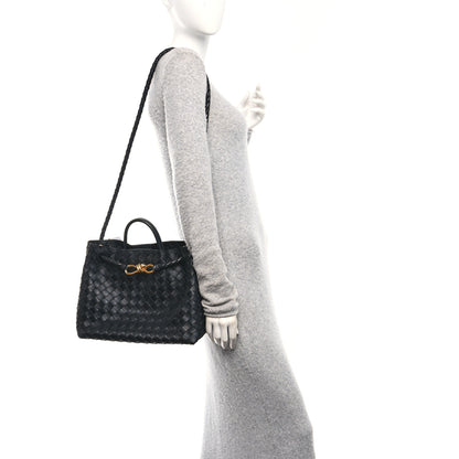 Bottega Veneta Nappa Intrecciato Medium Andiamo Shoulder Bag Black 2 of 9
