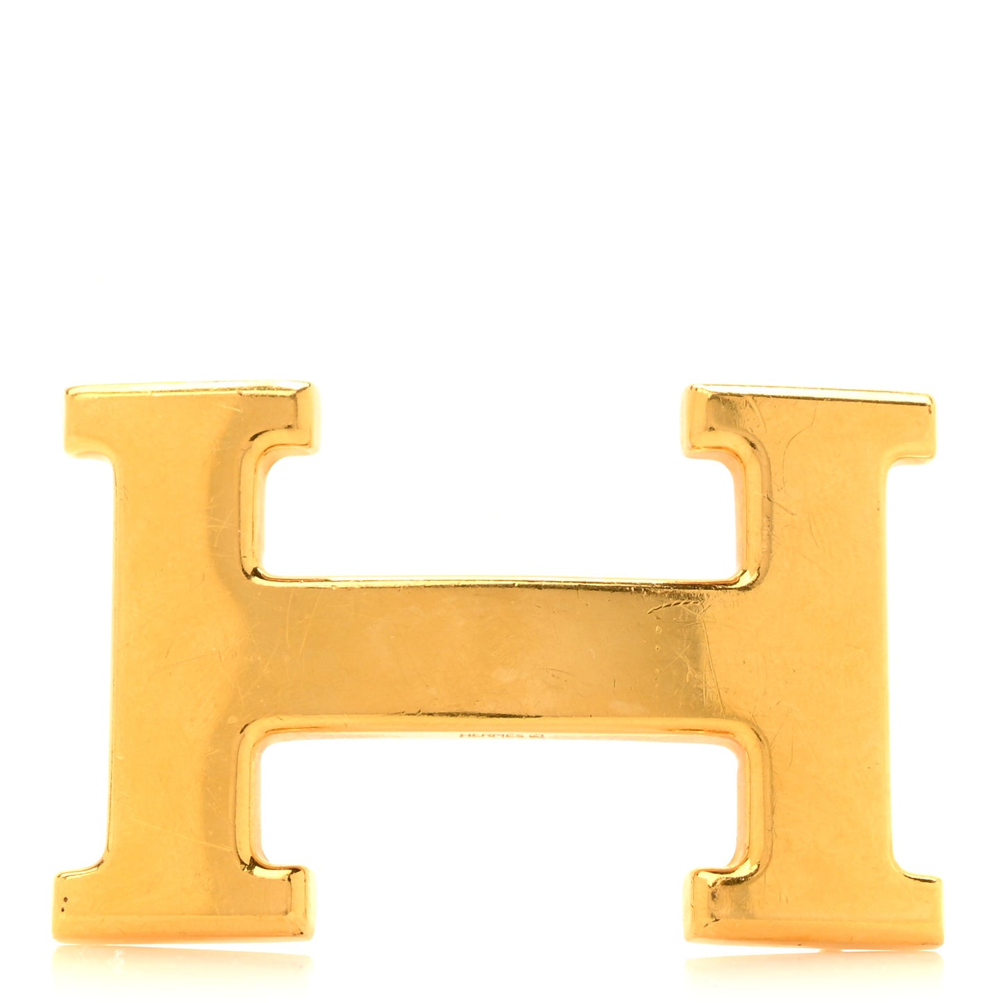 Polished 32mm H Belt Buckle Gold