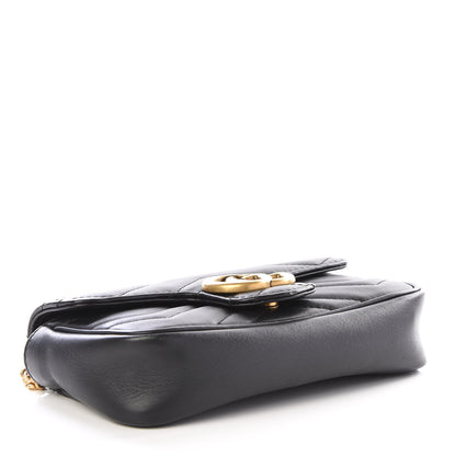 Gucci Calfskin Matelasse Super Mini GG Marmont Shoulder Bag Black 3 of 9
