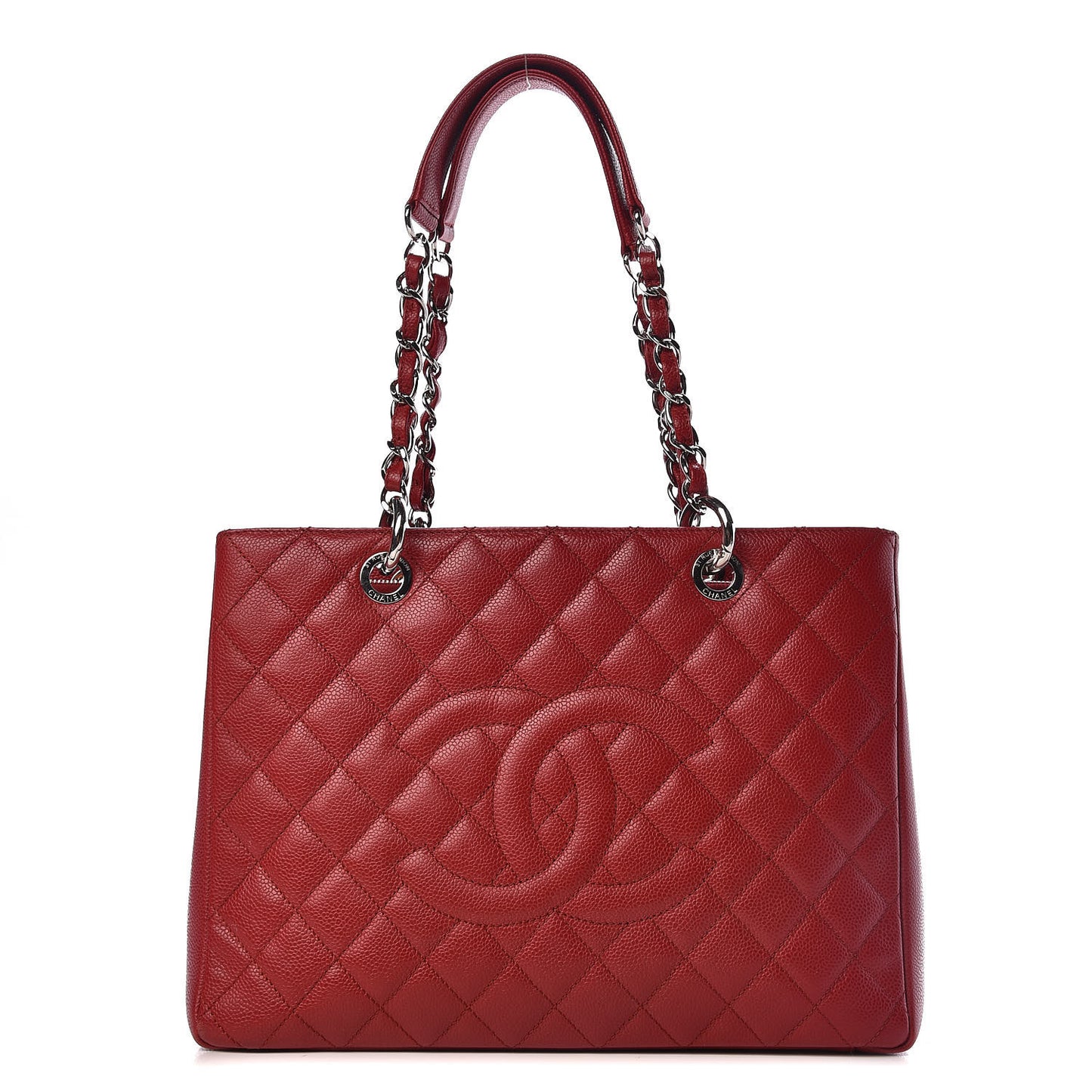 Caviar Quilted Grand Shopping Tote GST Red