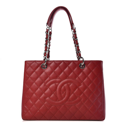 Chanel Caviar Quilted Grand Shopping Tote GST Red 1 of 16