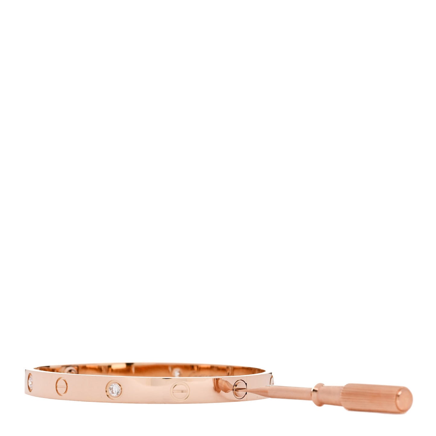 18K Pink Gold 4 Diamond LOVE Bracelet 18