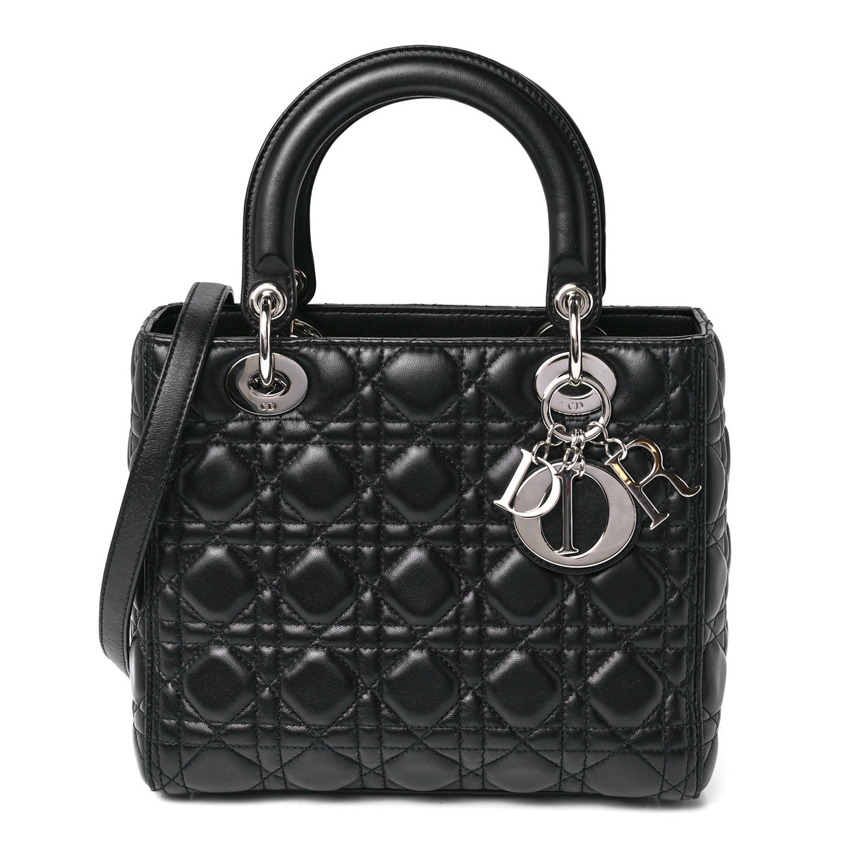 Lambskin Cannage Medium Lady Dior Black